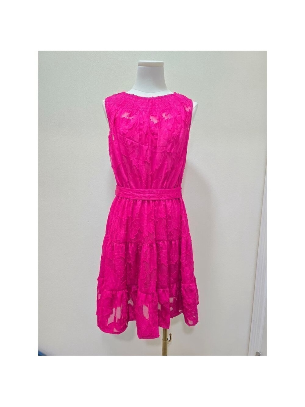 Simply Vera Vera Wang Hot Pink Lace Fit-and-Flare Dress